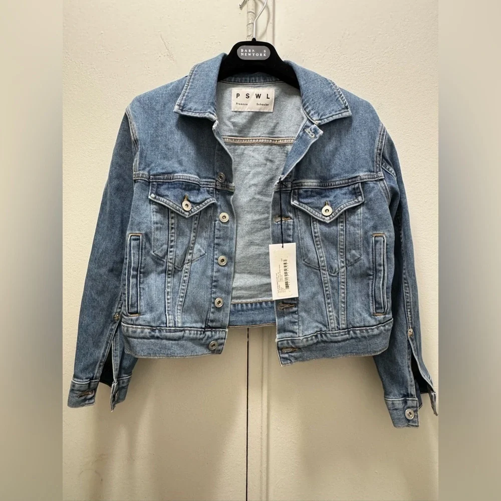 NWT $395 Proenza Schouler White Label Shrunken Denim Jacket large